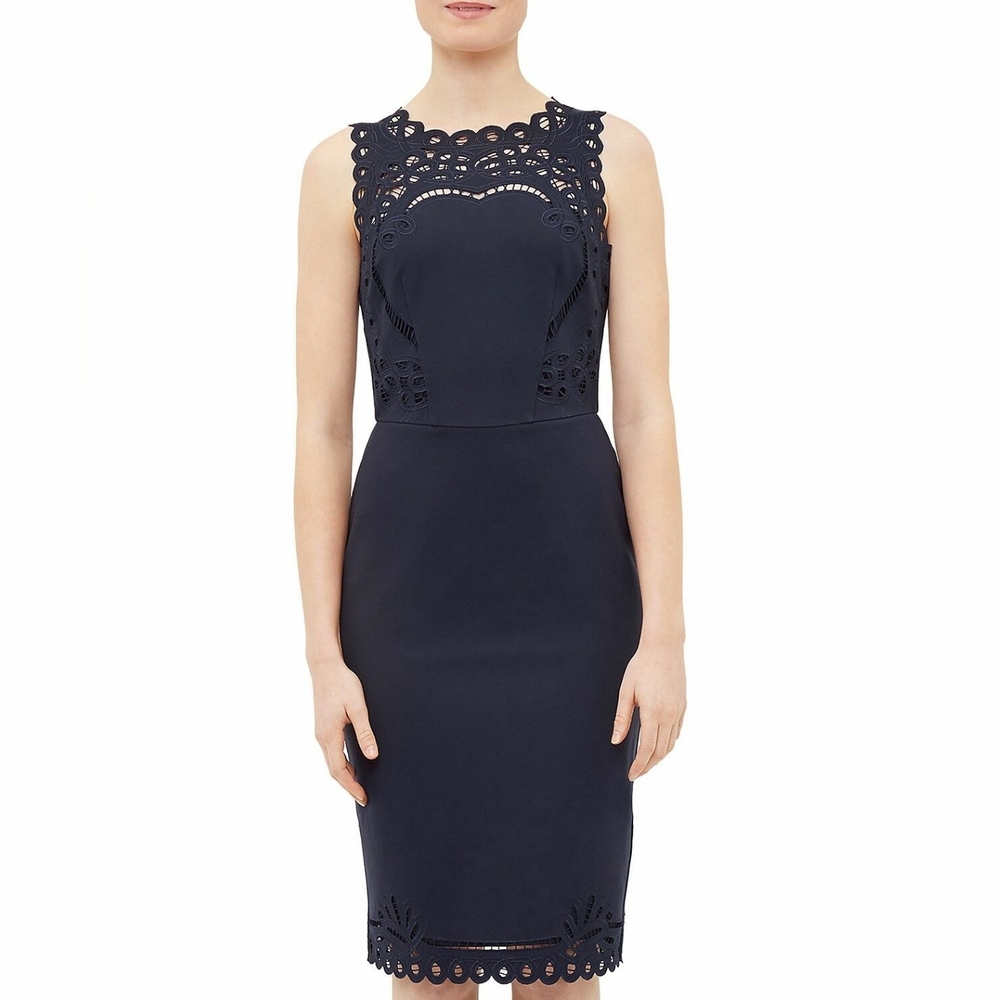 Ted Baker Verita Navy Lace Cut Out Dress (TB Size 1)